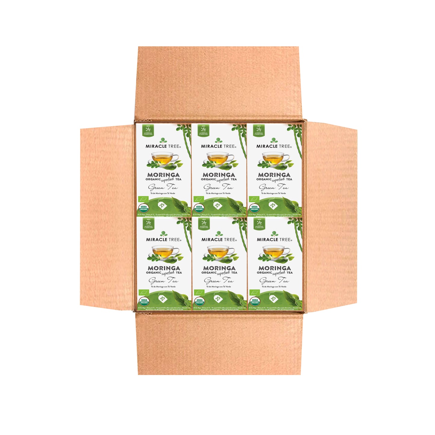 Organic Moringa Tea - Green Tea - Decaffeinated Herbal Tea