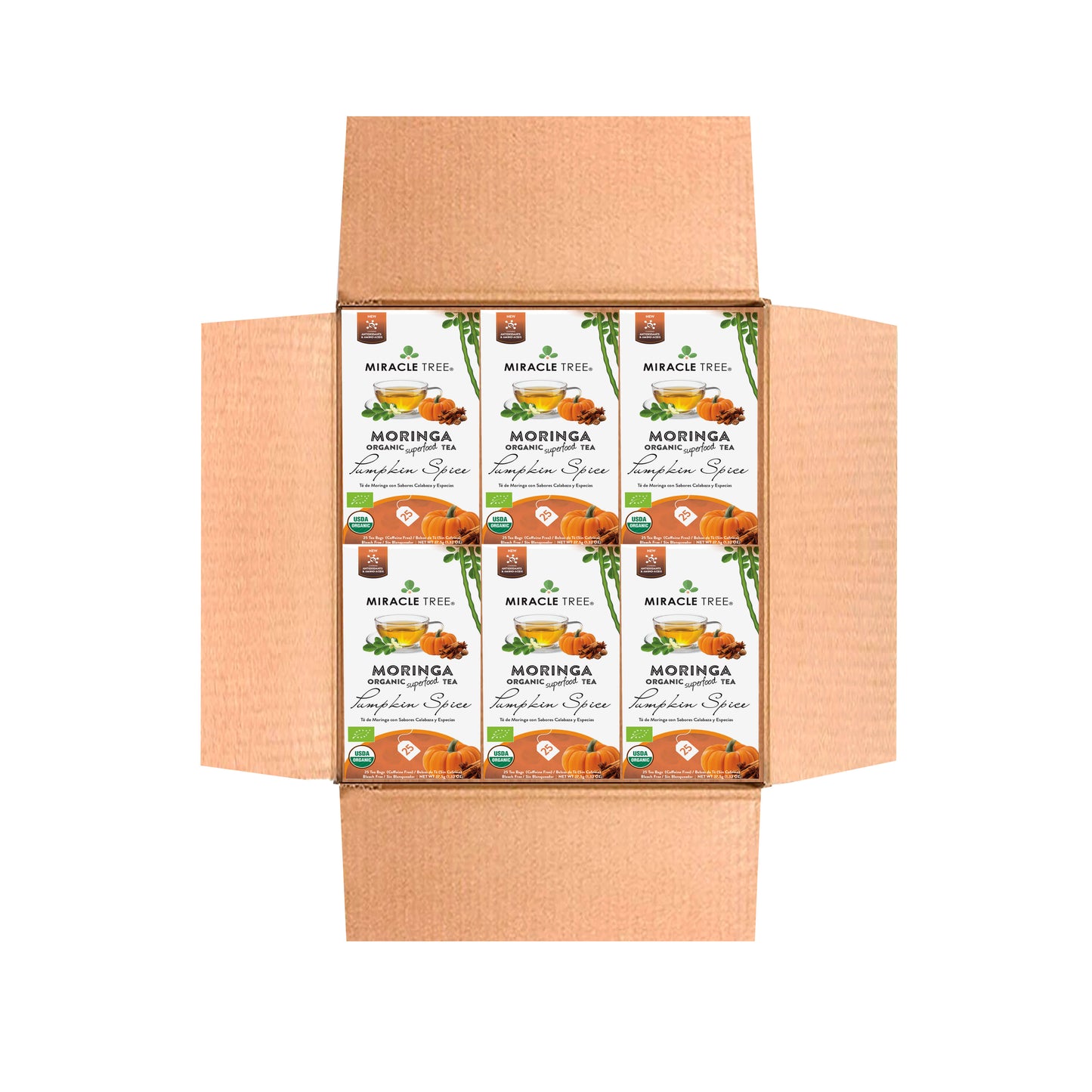 Organic Moringa Tea - Pumpkin Spice - Caffeine-Free Herbal Tea
