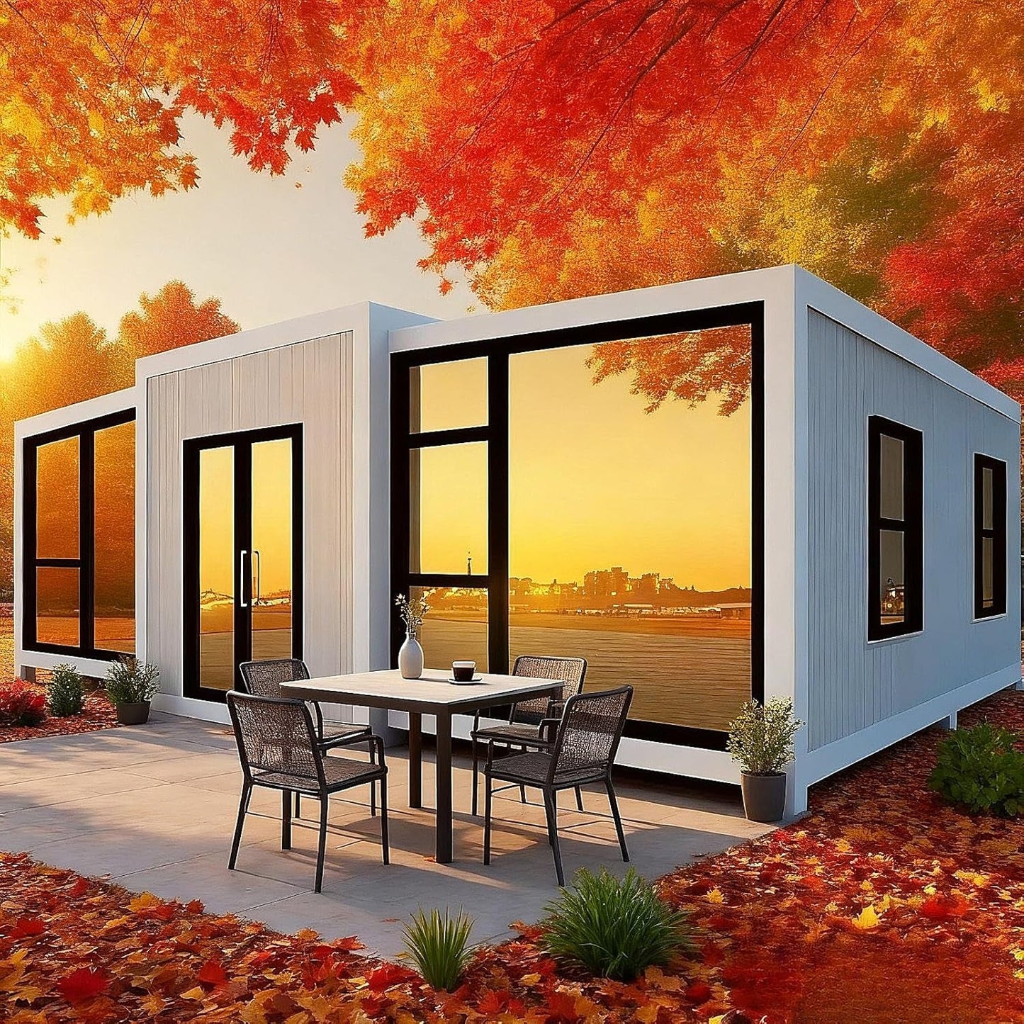 Prefab Tiny Homes for Sale, Extendable Container House Casas Prefabricadas Para Vivir 20Ft 40Ft Foldable Modular House with 2-3 Bedrooms, Kitchen and Bathroom Tiny Houes to Live in for Adults