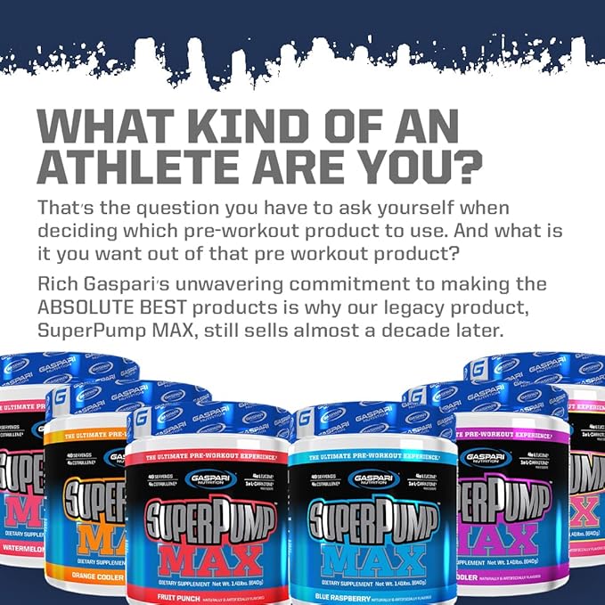 Gaspari Nutrition SuperPump MAX, The Ultimate Pre Workout Powder, Sustained Energy Preworkout, Nitric Oxide Booster, Muscle Growth, Recovery & Replenishes Electrolytes (40 Serving, Blue Raspberry Ice)