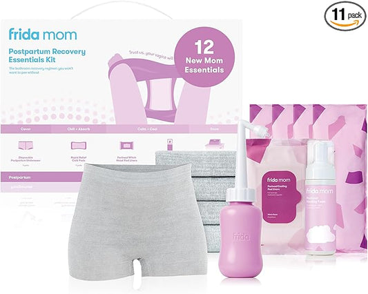 Frida Mom 11pc Postpartum Essentials Kit Gift Set, Hospital Bag Must Haves for New Mom, Includes 4 Disposable Postpartum U...