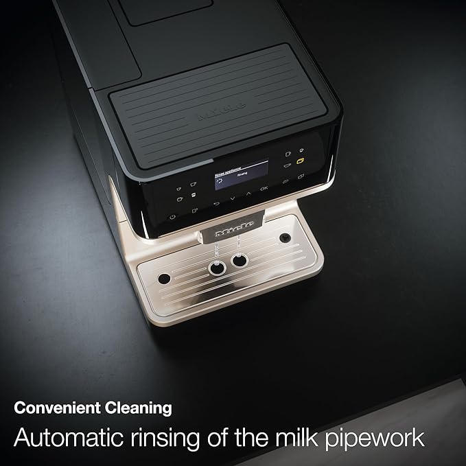 Miele CM 6360 MilkPerfection Automatic Coffee Machine - OneTouch for Two, AromaticSystem, 8 individual profiles, DoubleShot, WiFi-compatible, LED lighting, in Obsidian Black BronzePearl Finish