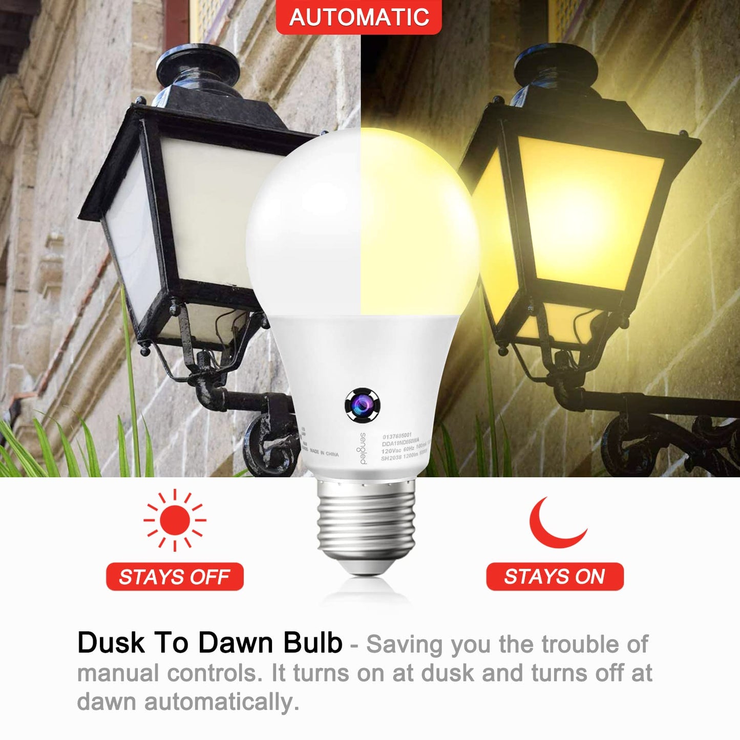Sengled A19 LED Light Bulbs, 10.5W (75W Eqv.), 1200 Lumens, Warm White, E26 Base, Pack of 6, Model