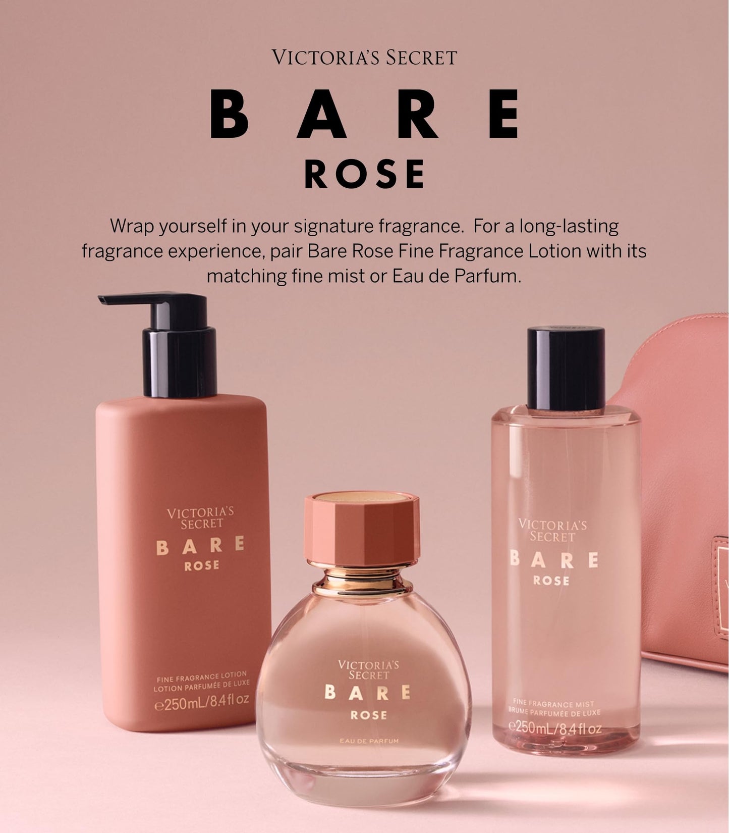 Victoria's Secret Bare Rose Eau de Parfum Rollerball, Notes of Pear Skin, Rosa Centifolia & Sheer Woods, Travel Size Mini Perfumes for Women (0.23 oz)