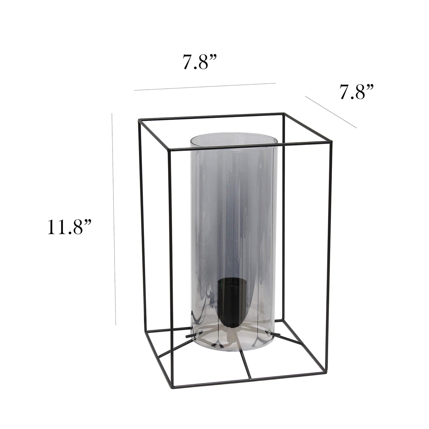 Elegant Designs Table Lamp LT2070-SMK Metal Black & Smoke Large 11.8in