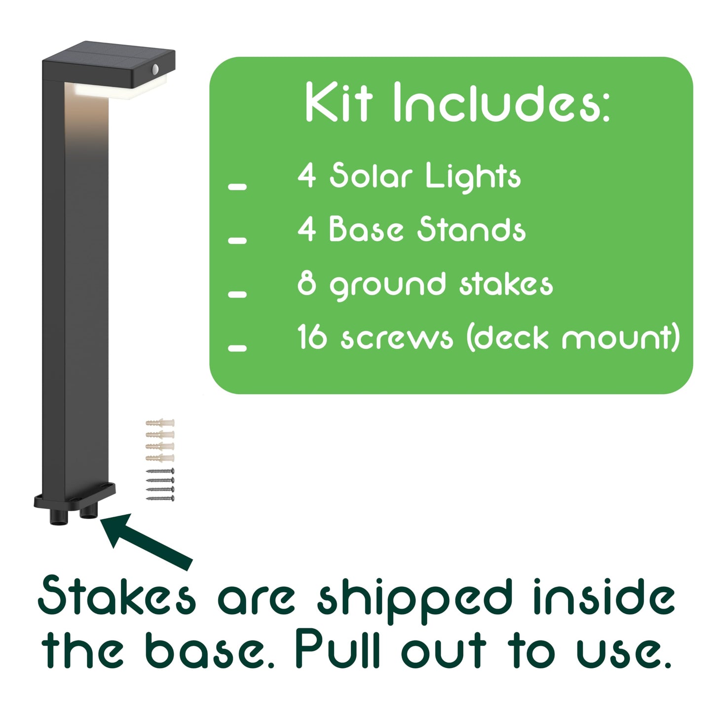 Verluce - Solar Pathway Lights - Walkway Solar Lights For Outside - Pir Sensor & Two Lighting Modes - Rechargeable Battery Lasts Up To 55 Hours - 3000K - Ip44 Weather Resistant - 4 Pack - 20.5 Height
