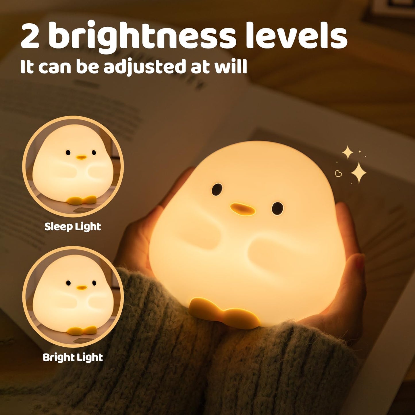Rytinazzz Duck Silicone Night Light For Kids - Color Changing Led Lamp With Soft Touch  Usb Rechargeable & Long Battery - Cute Touch Control Duck Light For Kids Room & Birthday Gifts