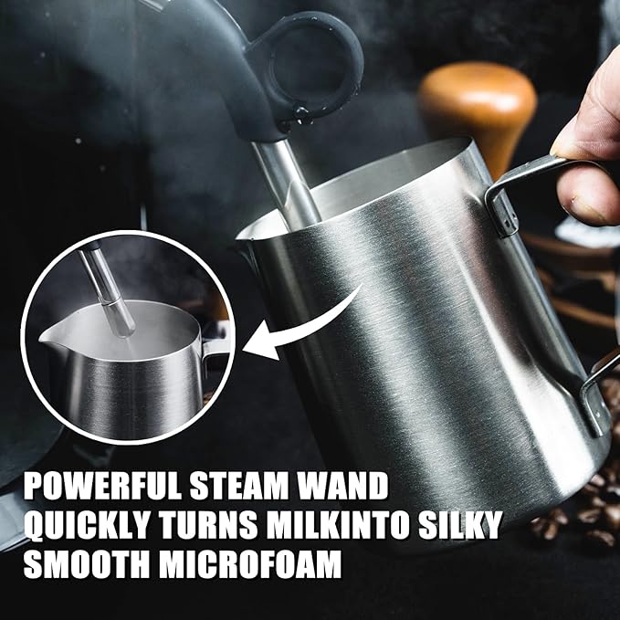 MIROX Espresso Machine 15 Bar, Coffee Maker With Milk Frother Steam Wand, Built-In Bean Grinder, Combo Cappuccino Machine with 70oz Removable Water Tank (ABS high-strength plastic shell)