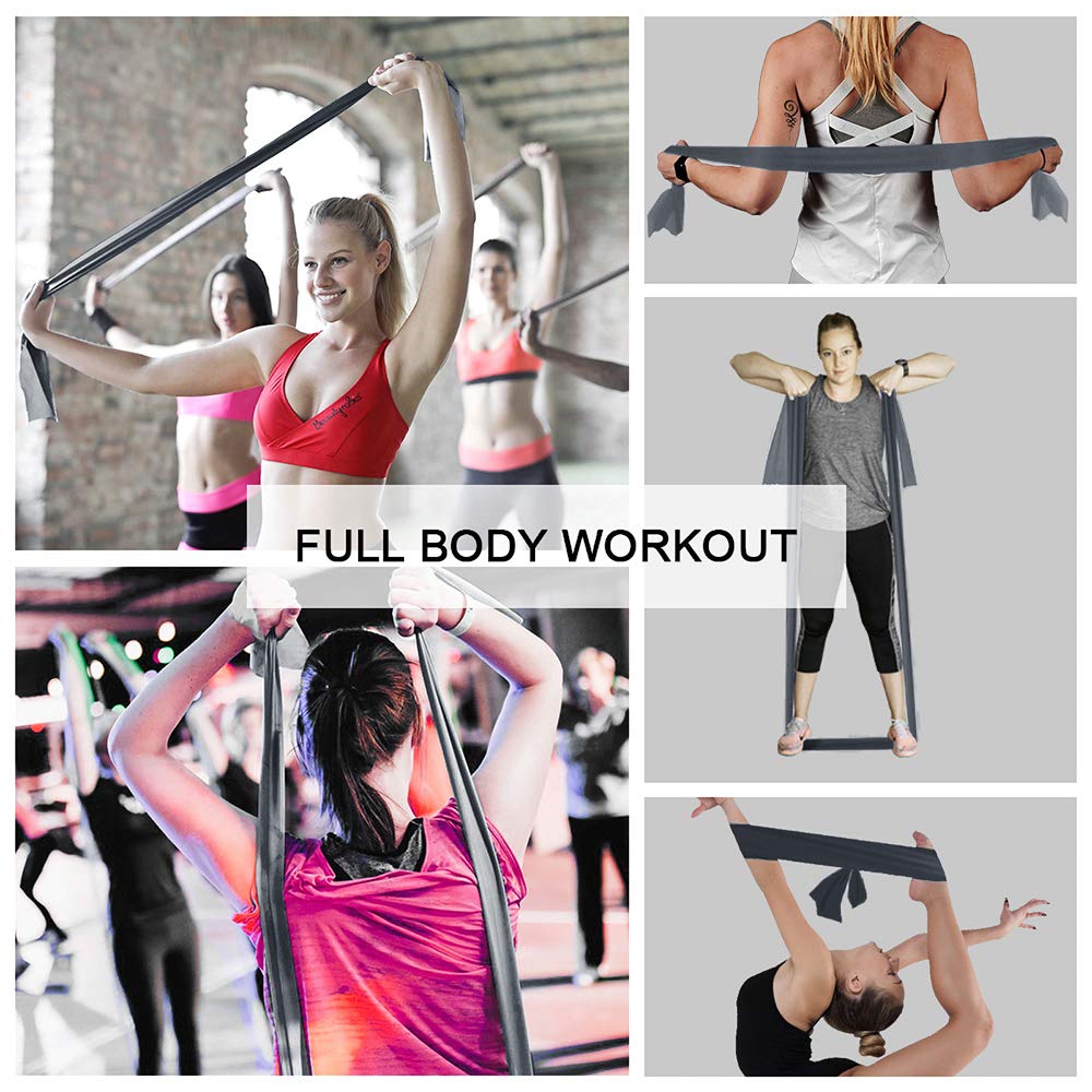 A AZURELIFE Resistance Bands,Professional Long Non-Latex Elastic Stretch Bands,Exercise Bands for Physical Therapy, Yoga, Pilates, Rehab, at-Home or The Gym Workouts, Strength Training