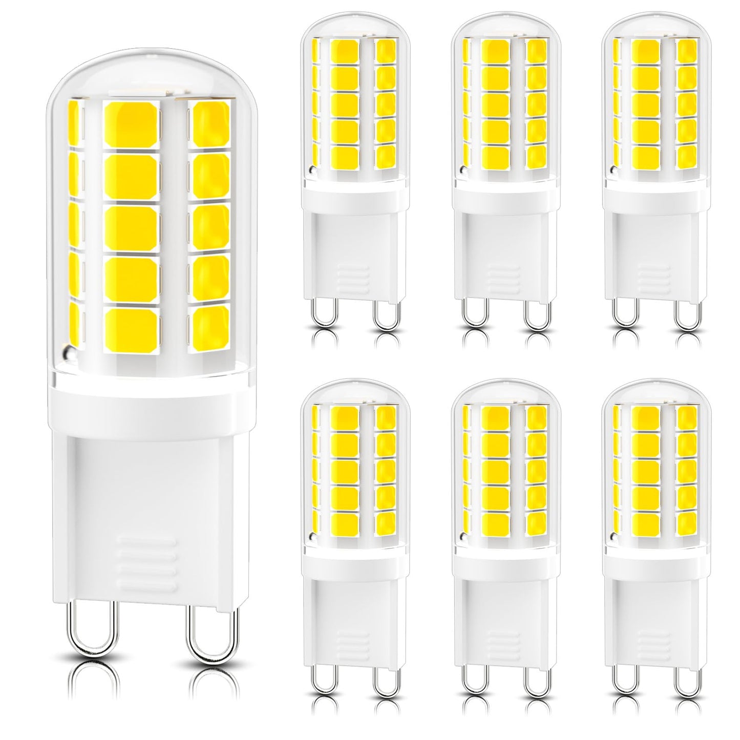 Dicuno G9 Led Bulb  5000K Daylight White  G9 Led Light Bulbs 4W  Equivalent To 40W Halogen Replacement  Non-Dimmable  400 Lm  T4 Bi-Pin Base Replacement For Chandelier Light  Home Lighting  6 Pack