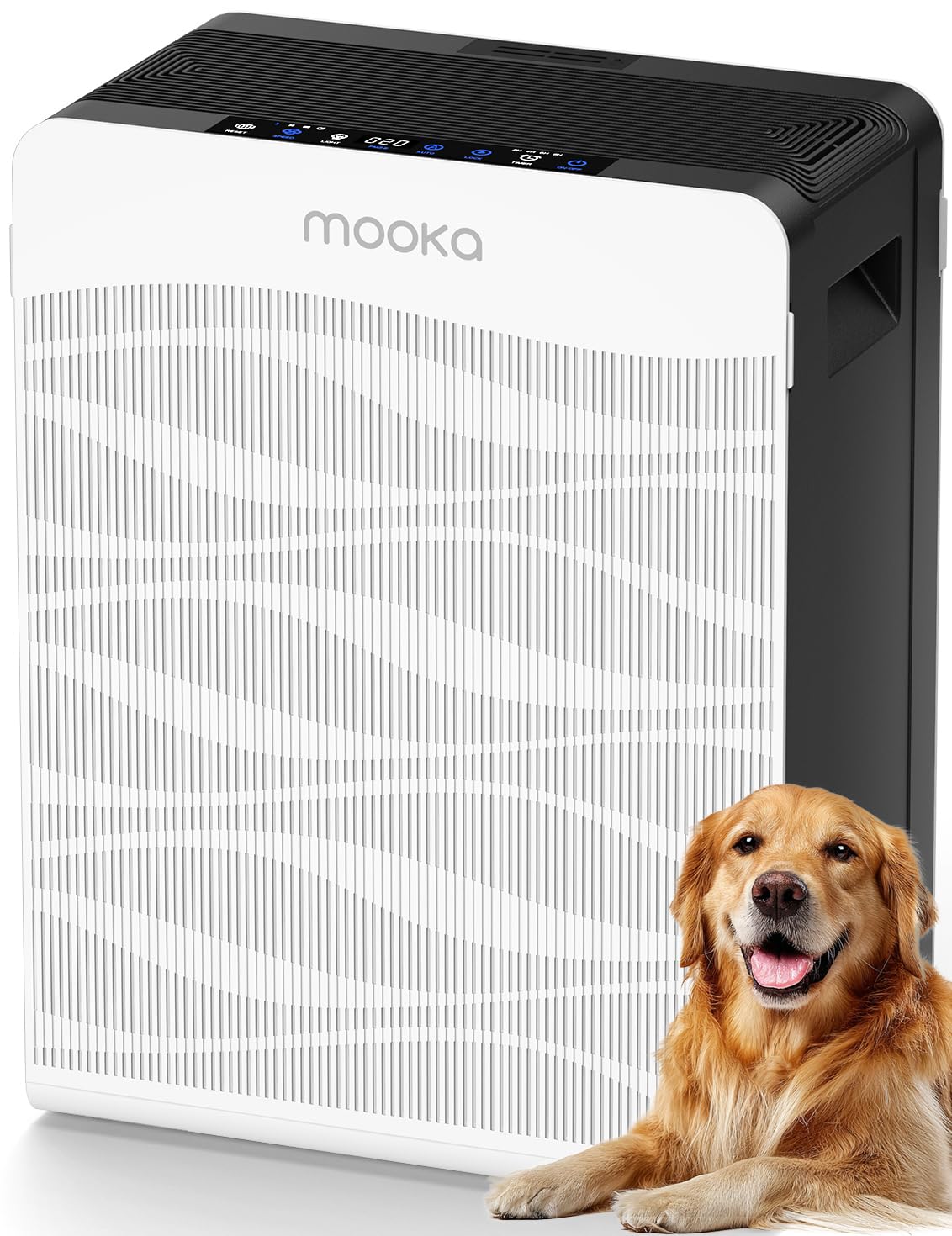 Air Purifier For Home Large Room 2800 Ft, Mooka Double-Sided Air Purifiers For Home Pets With Washable Filters, Pm 2.5 Air Quali