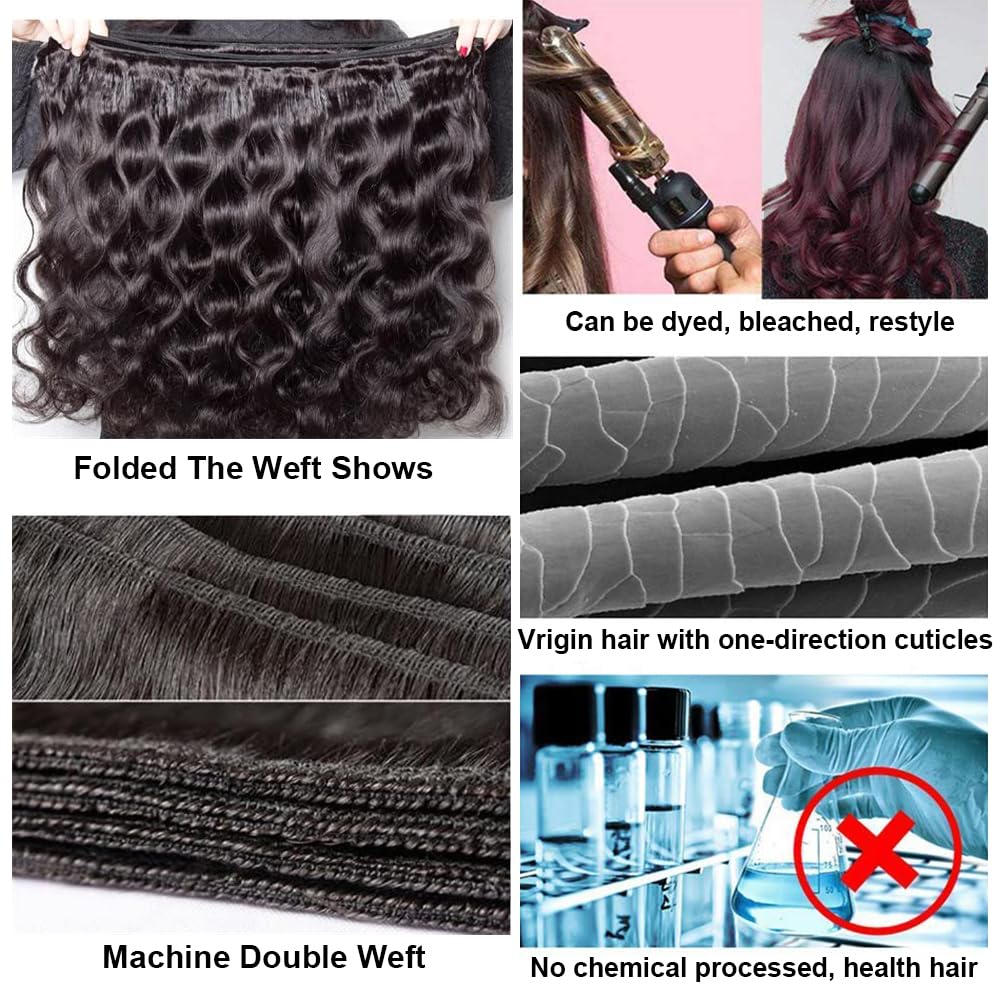 Body Wave Human Hair Bundles with Closure (22 24 26+18) 5x5 HD Closure with Bundles Human Hair 3 Weave 12A Brazilian 100% Unproc