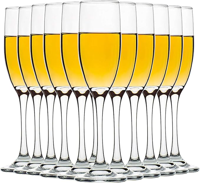 C CREST Set of 12, Champagne Glasses, 6 Ounce Champagne Flute, Lead-free Drinkware, Clear