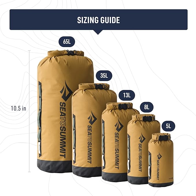 Sea to Summit Big River Dry Bag, Heavy-Duty Dry Storage, 5 Liter, Gold Brown