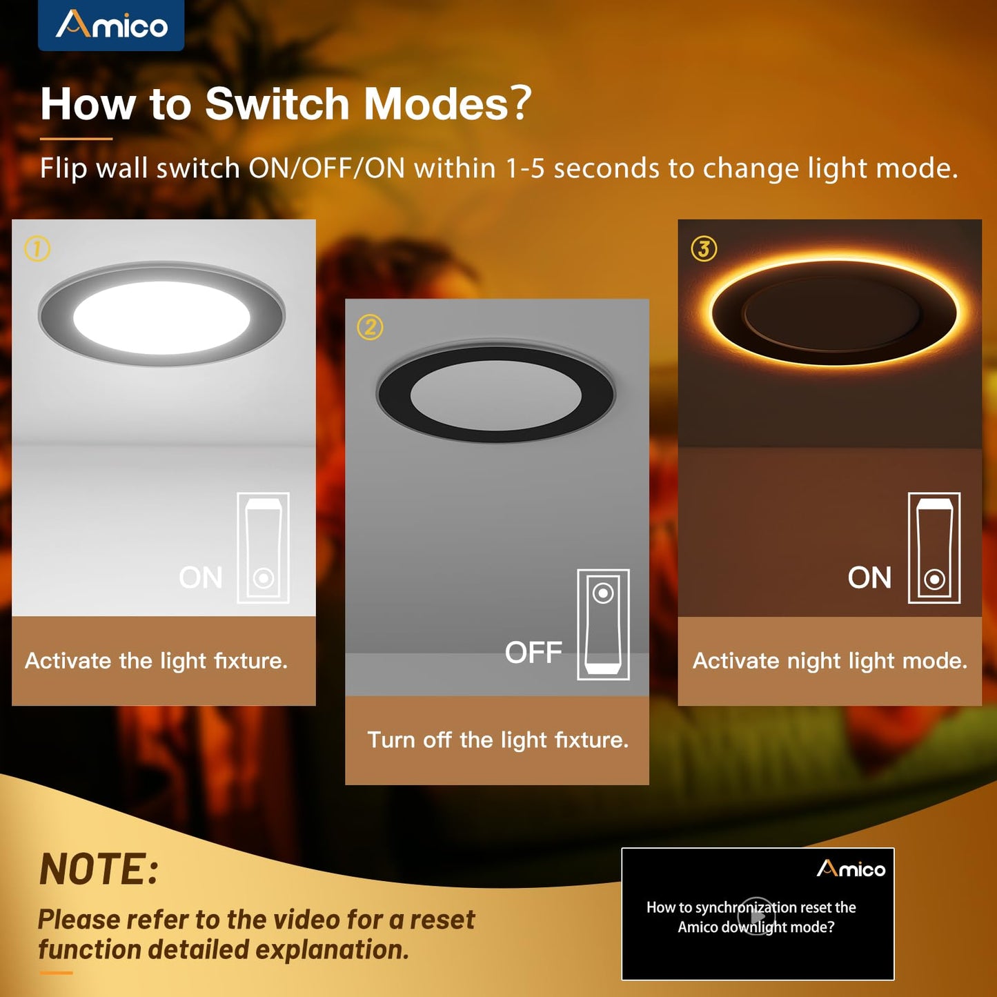 Amico 4 Pack Black 6 Inch 5Cct Led Recessed Ceiling Light With Night Light  2700K-5000K Selectable Ultra-Thin Recessed Lighting  12W=110W  1100Lm  Dimmable Canless Wafer Downlight Etl&Fcc