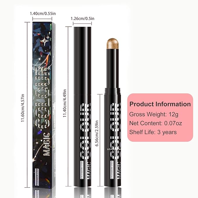 Light Baby Blue Eyeshadow Stick, Blue Cream Shimmer Eyeshadow Stick Pencil, Waterproof Long Lasting High Pigment Eye Shadow Crayon Pen, Women Multi-Dimensional Eye Highlighter Stick (22#)