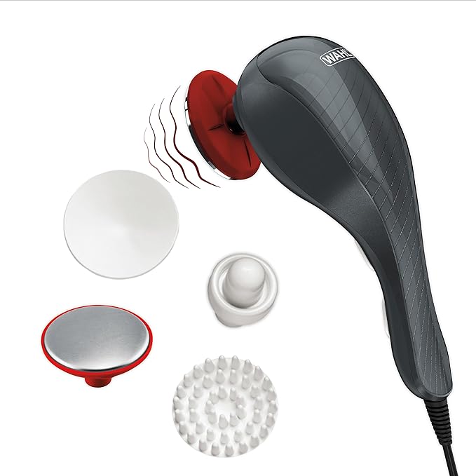 Wahl Heat Therapy Corded Vibratory Therapeutic Body Massager, Heated Handheld Massage Tool with Two Speeds, Relieve Neck, ...