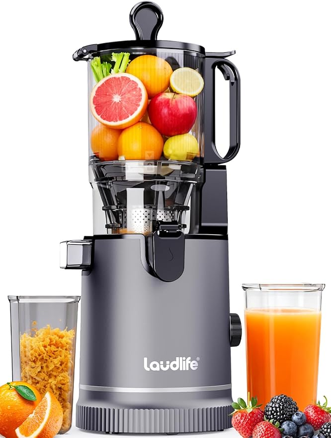 ZeroPrep Cold Press Juicer Machine, 5.9" Wide Feed Chute Juice Extractor, 80 oz Large Hopper, Easy to Clean & High Juice Yield, BPA Free, Slow Masticating Juicer for Whole Fruits & Vegetables