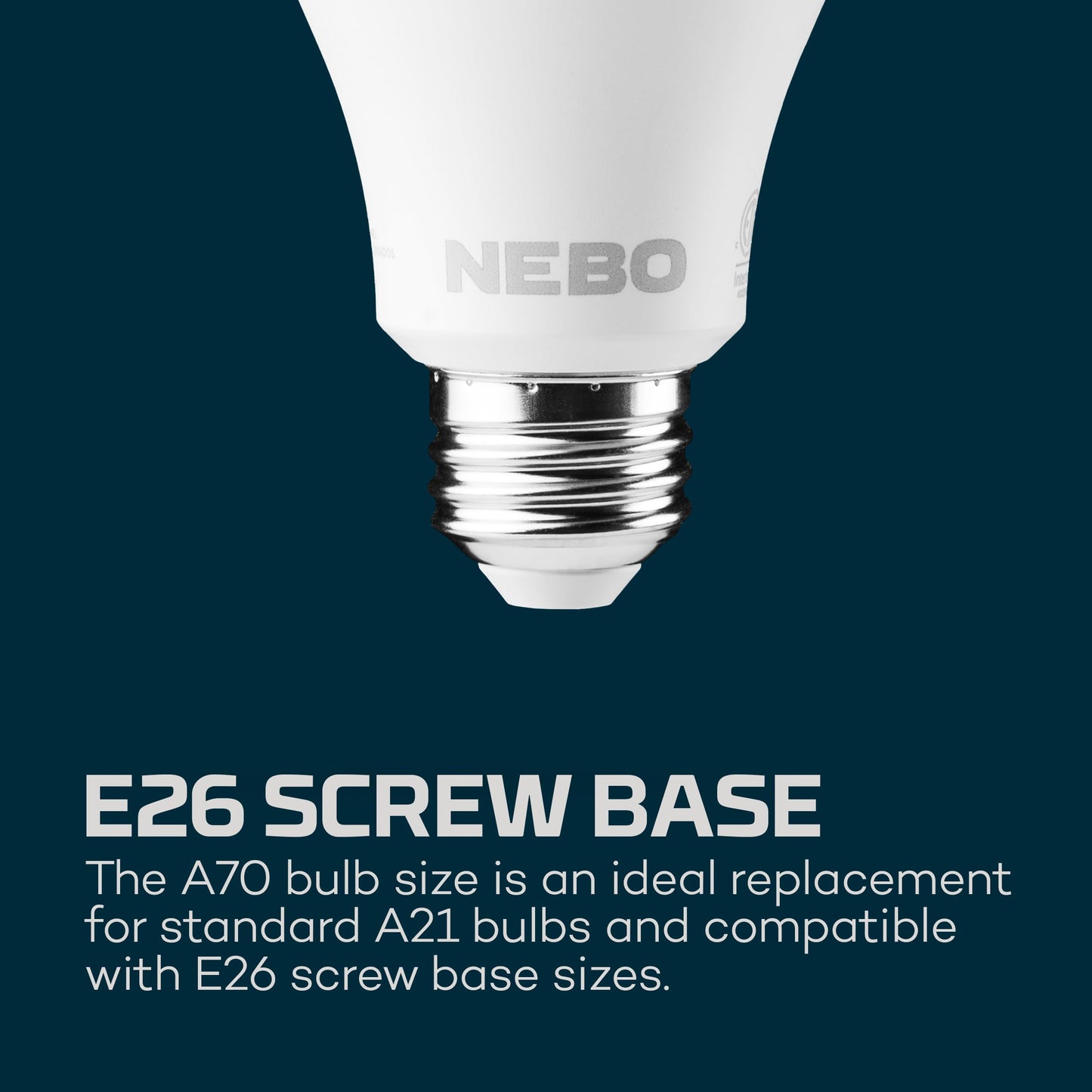 NEBO BLACKOUT BACKUP Emergency Bulb | 850 Lumens, 4 Light Modes, LED Rechargeable Light Bulb, Automatic Charging, Works Without Power, E26 Screw Base, Includes Power Cap & Portable Hanging Hook