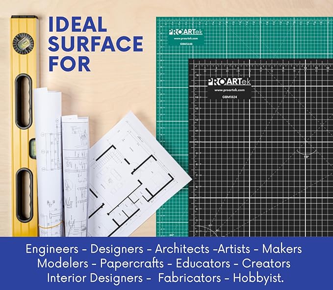 PK00012 Model GBM4060 Series 40" x 60" Professional Cutting Mat; Double-Sided Green/Black; Self-Healing; For Graphic Arts, Hobbies, Sewing, Scrapbooking, and other Cutting Projects
