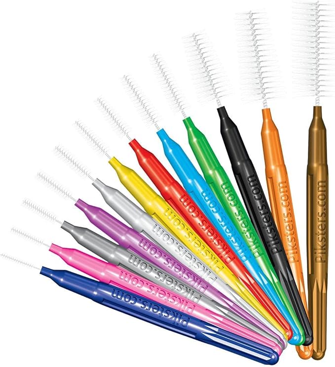 Piksters Interdental Brushes, Size 1,100 Count (10 x 10 Packs), Interdental Tooth Brush for Tight Gaps, Gum Soft Bristles for Plaque Removal, Safe for Braces (100 pk)
