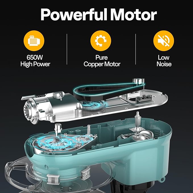 VIVOHOME 3-in-1 Stand Mixer, 6 Quart Electric Tilt-Head Kitchen Mixer with Bowl, Multifunctional Food Mixer with Meat Grinder and Blender Attachments, Dough Hook, Beater, and Whisk, Blue