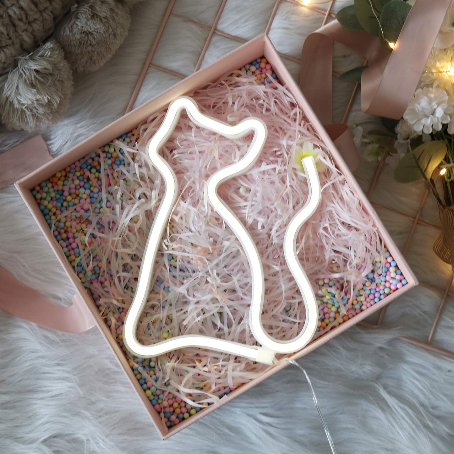 Yaozhou Led Neon Cat Sign - Cool White, Usb/Battery Operated Wall Decor For Room, Bar, Party, Kids Room