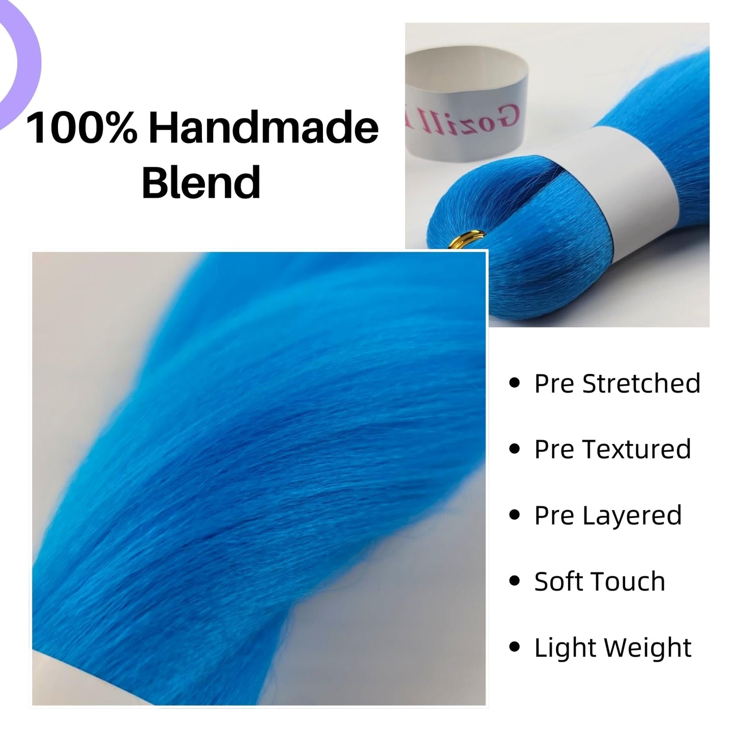 Kids Braiding Hair Pre Stretched Light Blue 16 Inch Short Synthetic Blue Box Braids Hair for Braiding