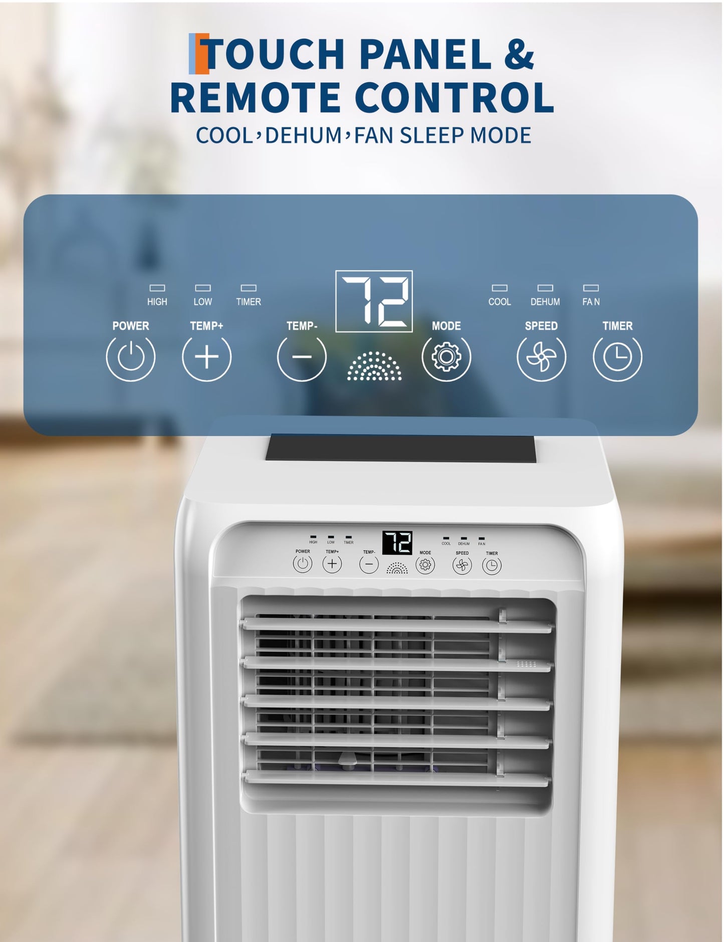 Garveetech 8,000 Btus Portable Air Conditioner, 3-In-1 Quiet Room Ac, High Efficiency, Portable Ac Unit With Fast Cooling/Energy