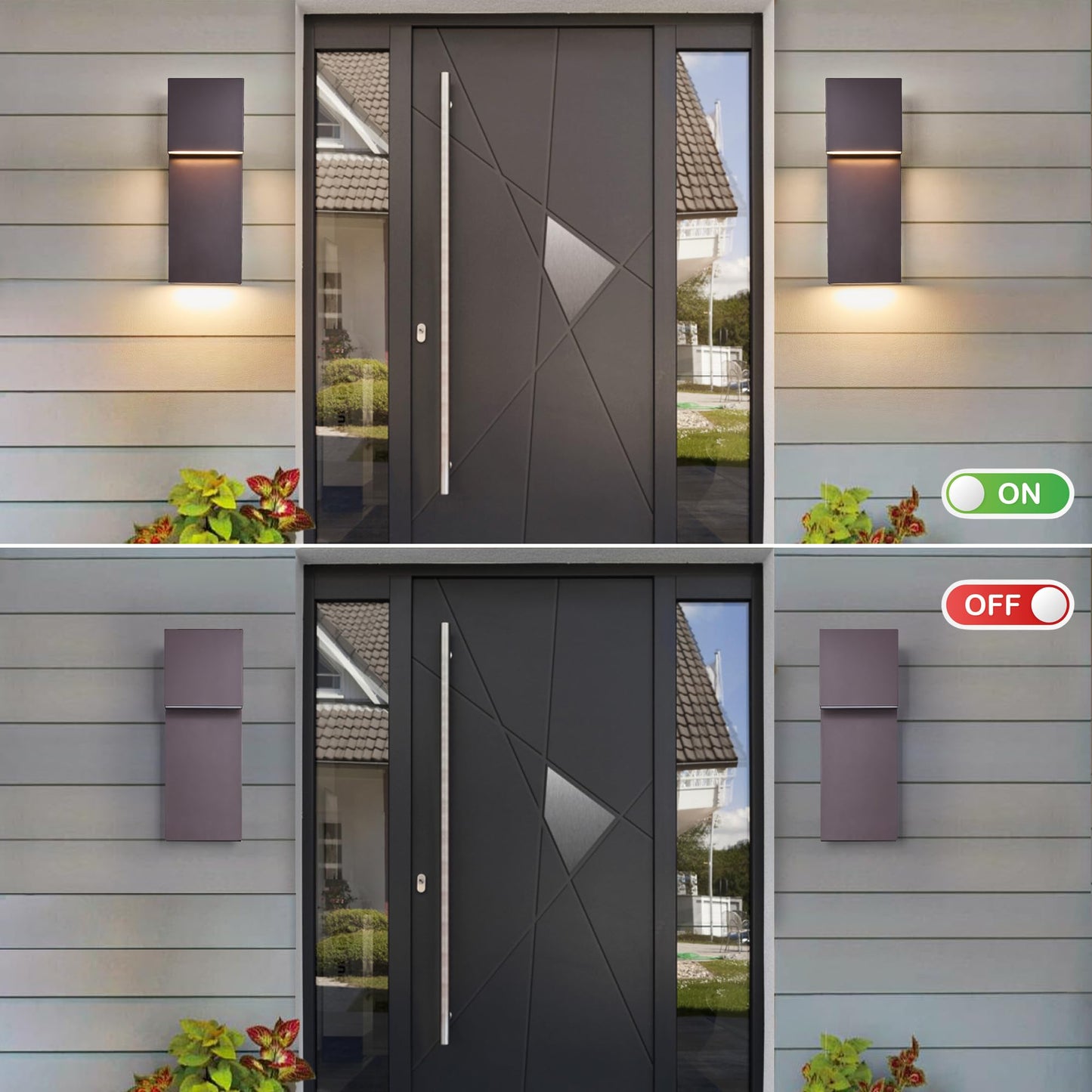 Tarentlight Outdoor Wall Lights Modern Exterior Lighting Fixtures  3000K Integrated Led  Wall Sconce Lighting 2 Packs  Bronze Outside Wall Mount Lights For House Front Door Porch Garage Patio