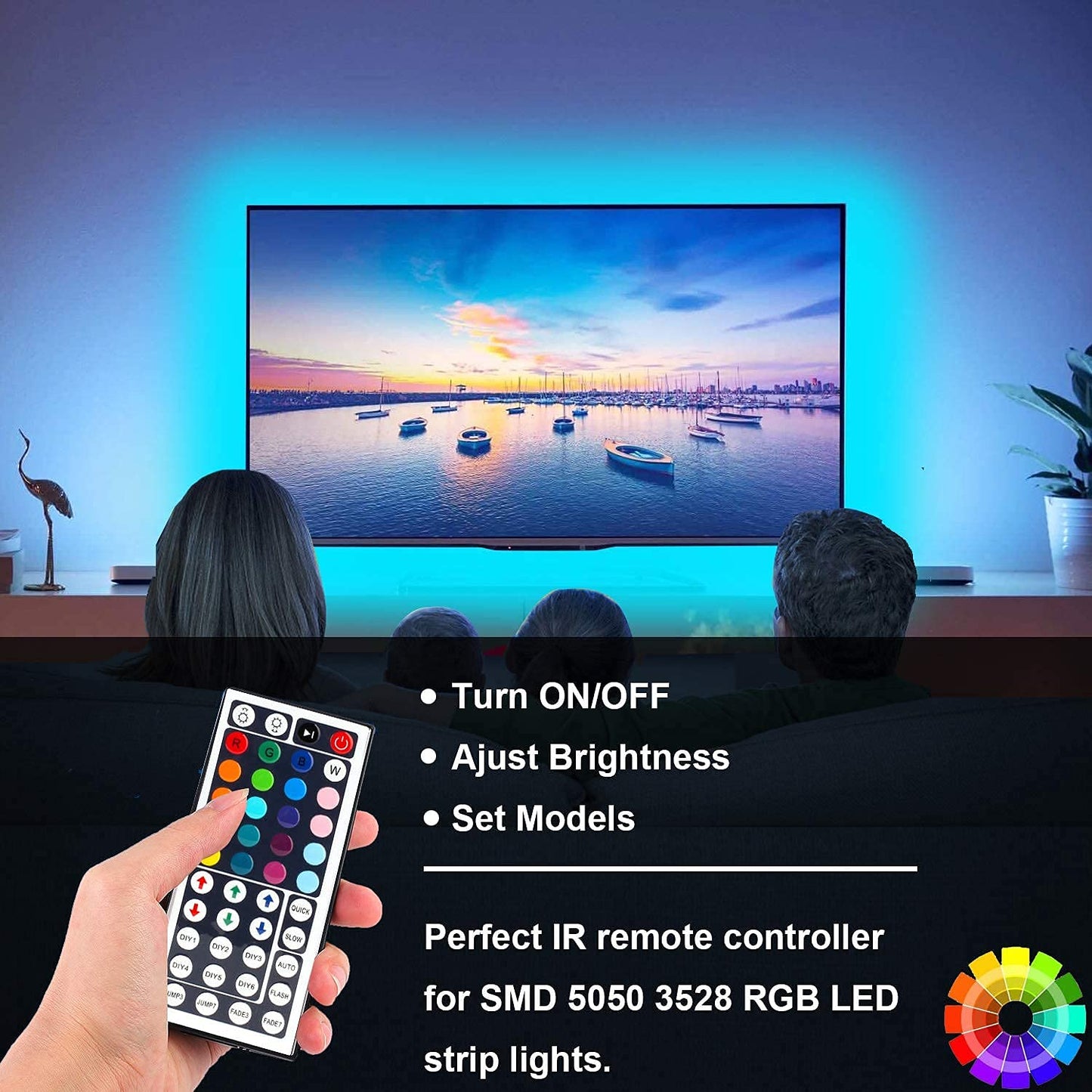 Supernight 44 Keys Rgb Led Light Strip Remote Controller For Smd 5050 2835 3528 Lights - Multi Color