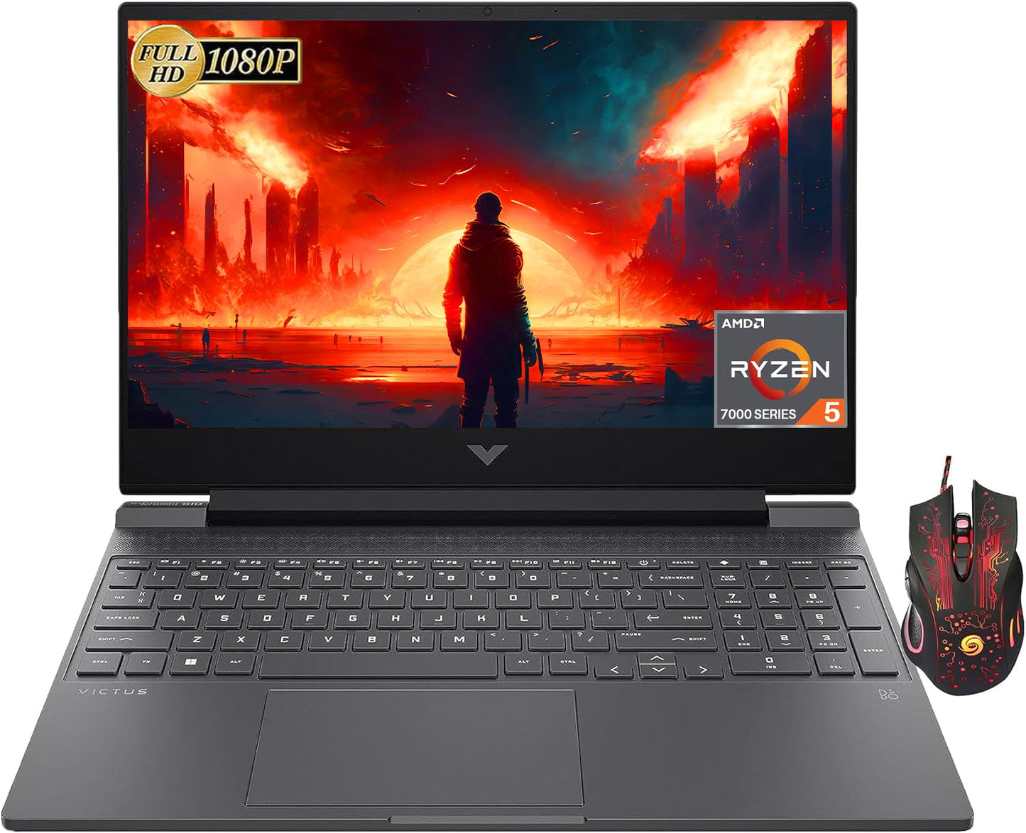 Hp 2024 Newest Victus Gaming Laptop, 15.6 Fhd Ips 144Hz Display, Amd Ryzen 5 7535Hs Processor, 64Gb Ddr5 Ram, 1Tb Ssd, Nvidia Ge