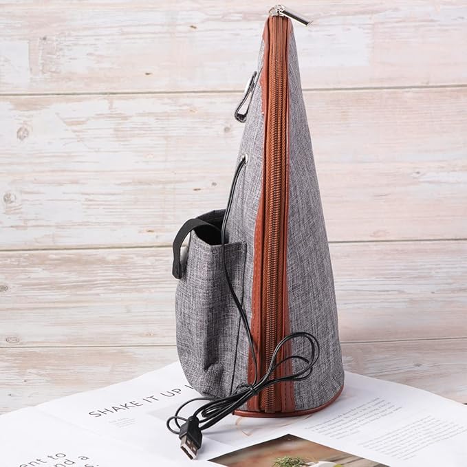 3sets Portable Bottle Warmer Heater with USB Cable Smart Travel Cup Covers Temperature Feeding Grey
