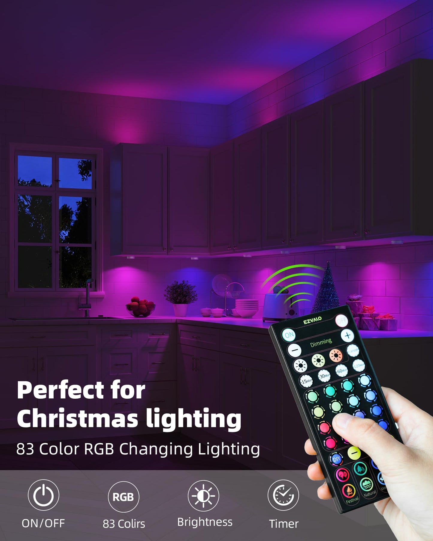 EZVALO LED Puck Lights, 6Pack Rechargeable Battery Touch Light, 2.5'' Mini Tap Lights, Wireless Closet Light, Under Cabinet Lighting, 3 Color & 16 RGB, Sitck On Lights for Kitchen,Pantry,Shelves