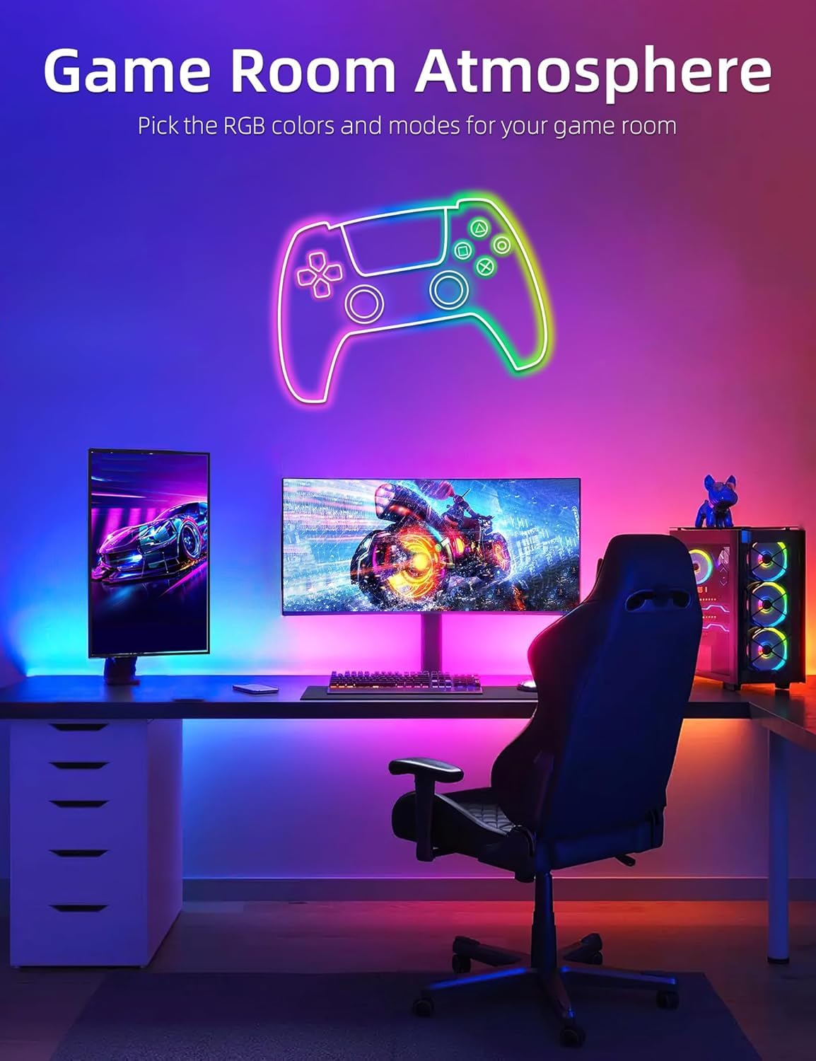 Lamomo LED Strip Lights 65.6Ft RGB Neon Rope Light, Waterproof, App Remote Control, Music Sync, Cuttable