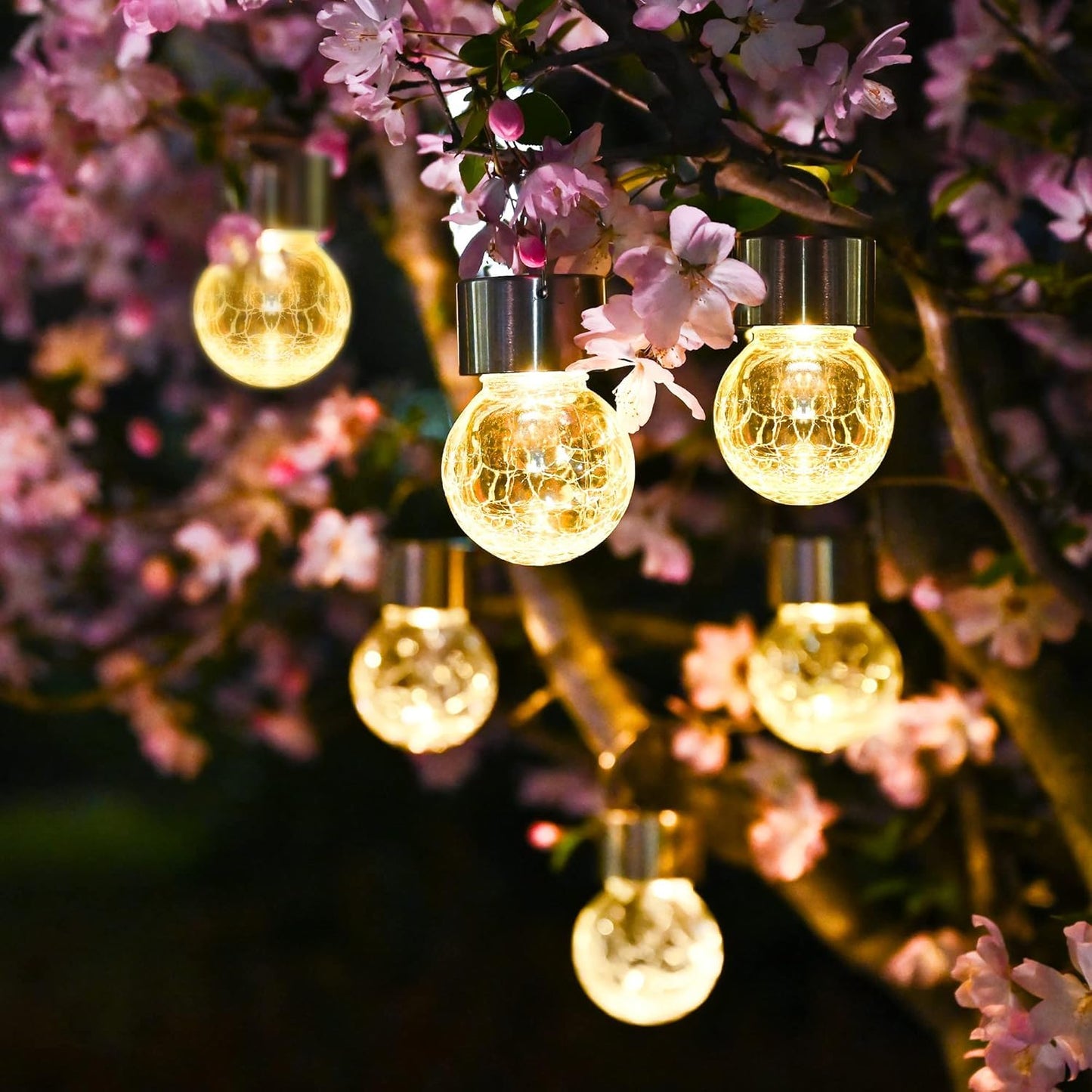 Solpex Hanging Solar Globe Lights, 8 Pack, Warm White  ed Glass, Waterproof Outdoor Lighting For Garden, Patio, Lawn, Model 8C-Xin-N