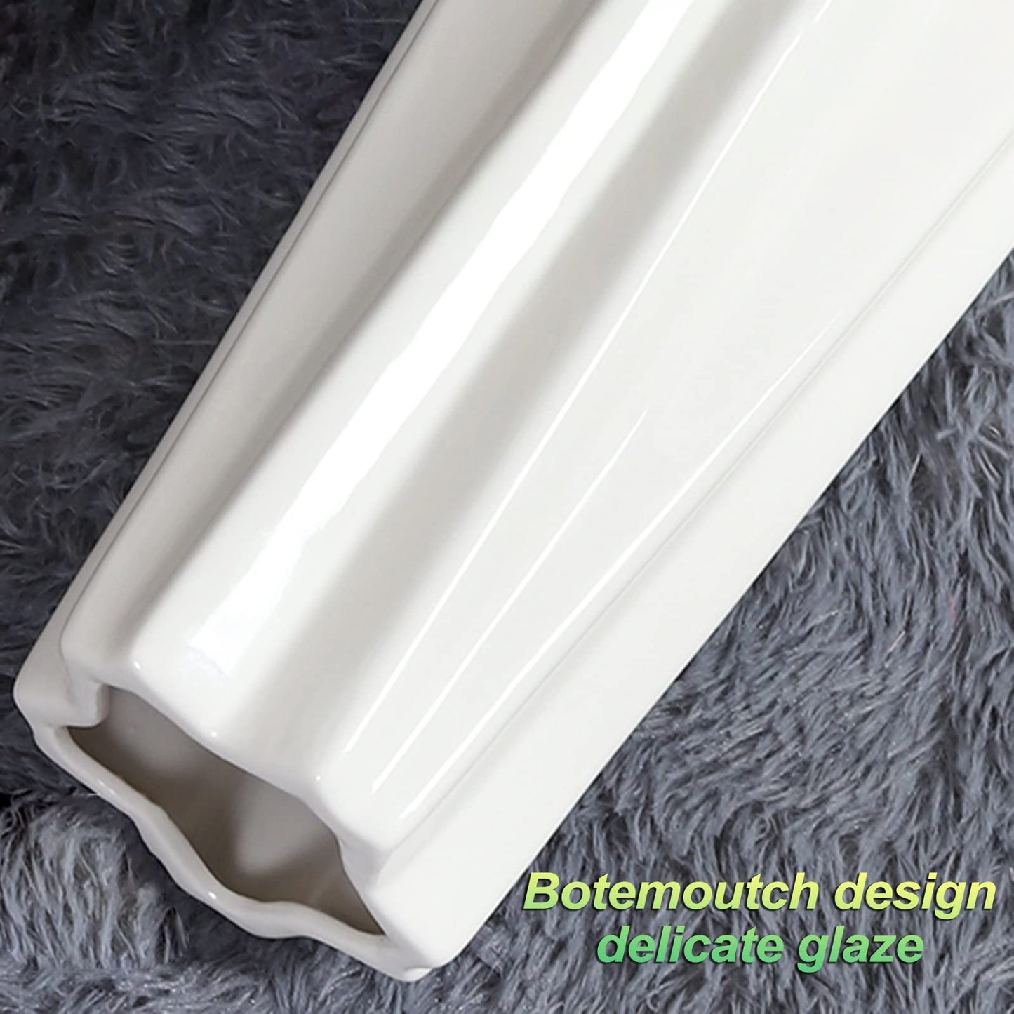Floor Vase Ceramic Vase,Decorative Large,Floor,Large Floor Vase,White Ceramic Vase,Handcrafted,Sophisticated Vessel for Decorative Branches and Dried Flower,WHI,White-61cm