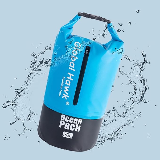 Waterproof Dry Bags: 10L, 20L Sizes - Ideal for Kayaking, Fishing, Rafting, and More! Adjustable Strap for Ultimate Convenience. Stay Dry While Adventuring (Gray, 20L)