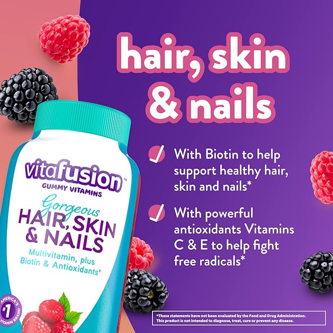 Vitafusion Gorgeous Hair, Skin & Nails Multivitamin Plus Power C Vitamin C Gummies for Immune Support Bundle, 135ct & 150 Count
