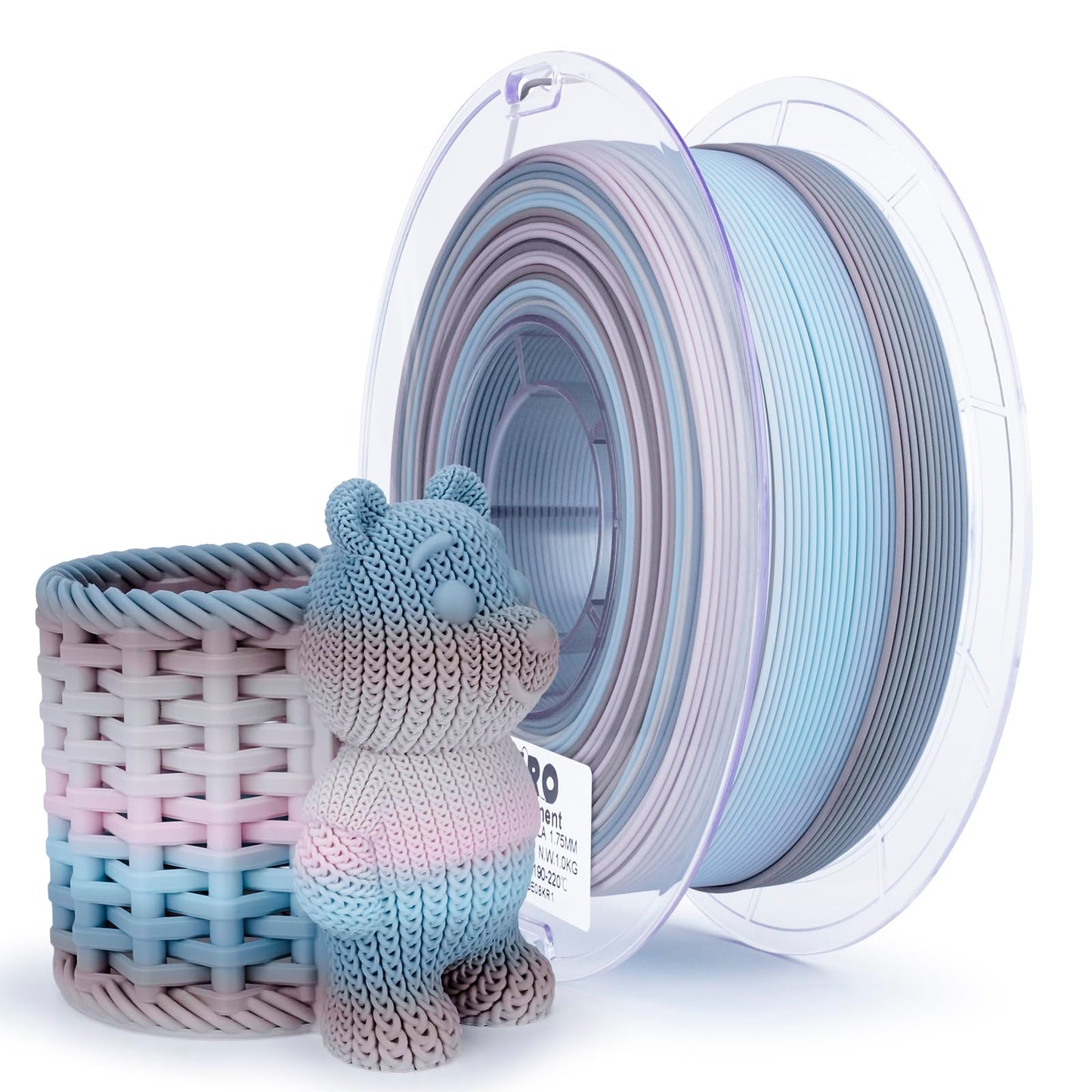 ZIRO Fast Color Changing PLA, Matte Multi Colors Filament 1.75mm, No-Shine Rainbow 3D Printer Filament, Fit Most 3D Printers, 1K