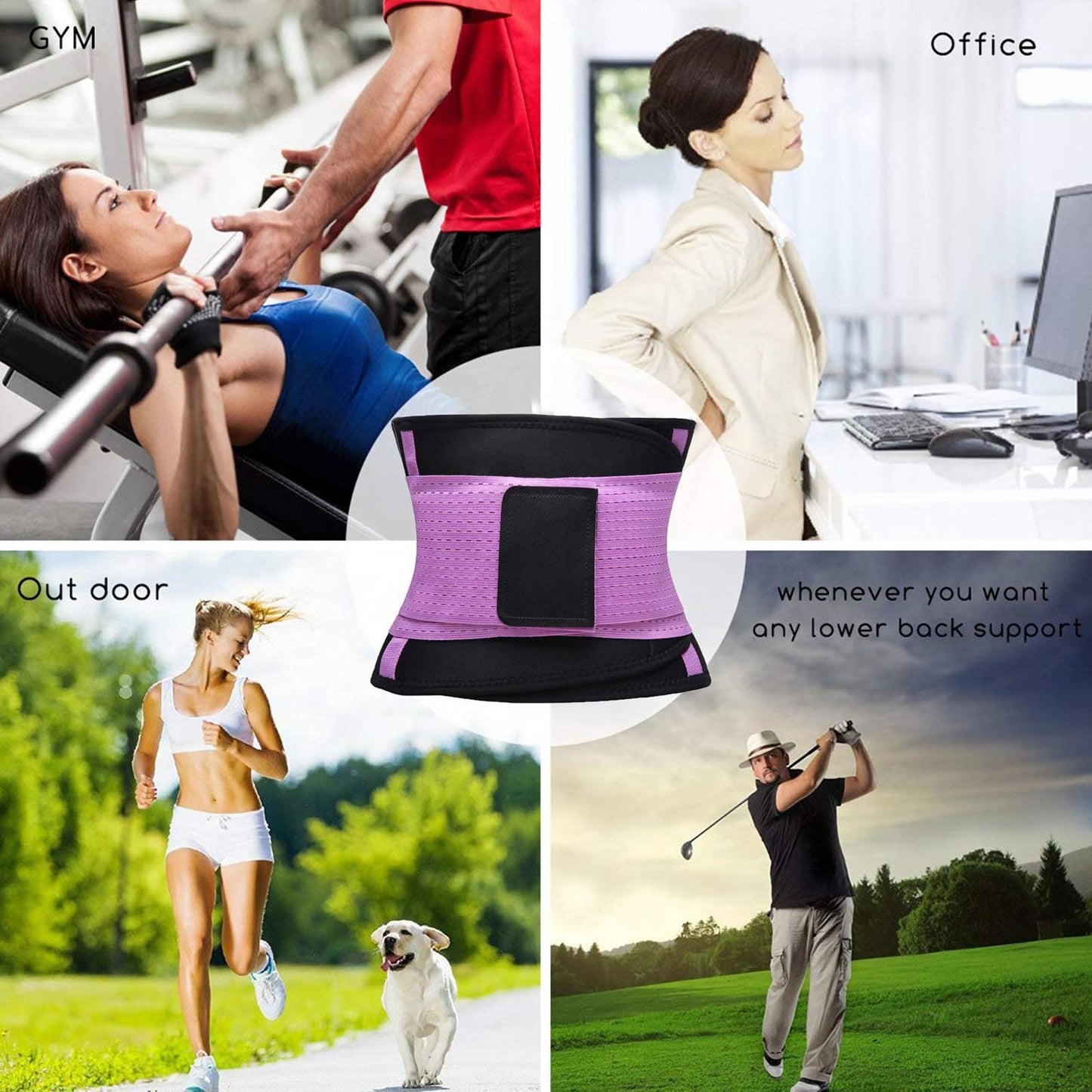 VENUZOR Waist Trainer Belt for Women - Waist Cincher Trimmer - Slimming Body Shaper Belt - Sport Girdle Belt (UP Graded)(Purple,Medium)