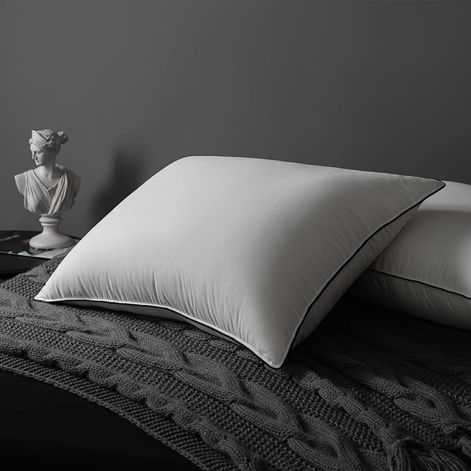 MAXICOZY Hungarian Goose Down Pillows King Size, Fluffy 3-Chamber Bed Pillows for Sleeping, Luxurious Soft Cloud Pillow for Back, Stomach or Side Sleepers(King, 1 Pack)