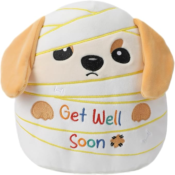 NIUBEHOHO Get Well Soon Dog Plush – Adorable Labrador Stuffed Animal with Bandage Theme, Perfect Get Well Gift for Loved O...