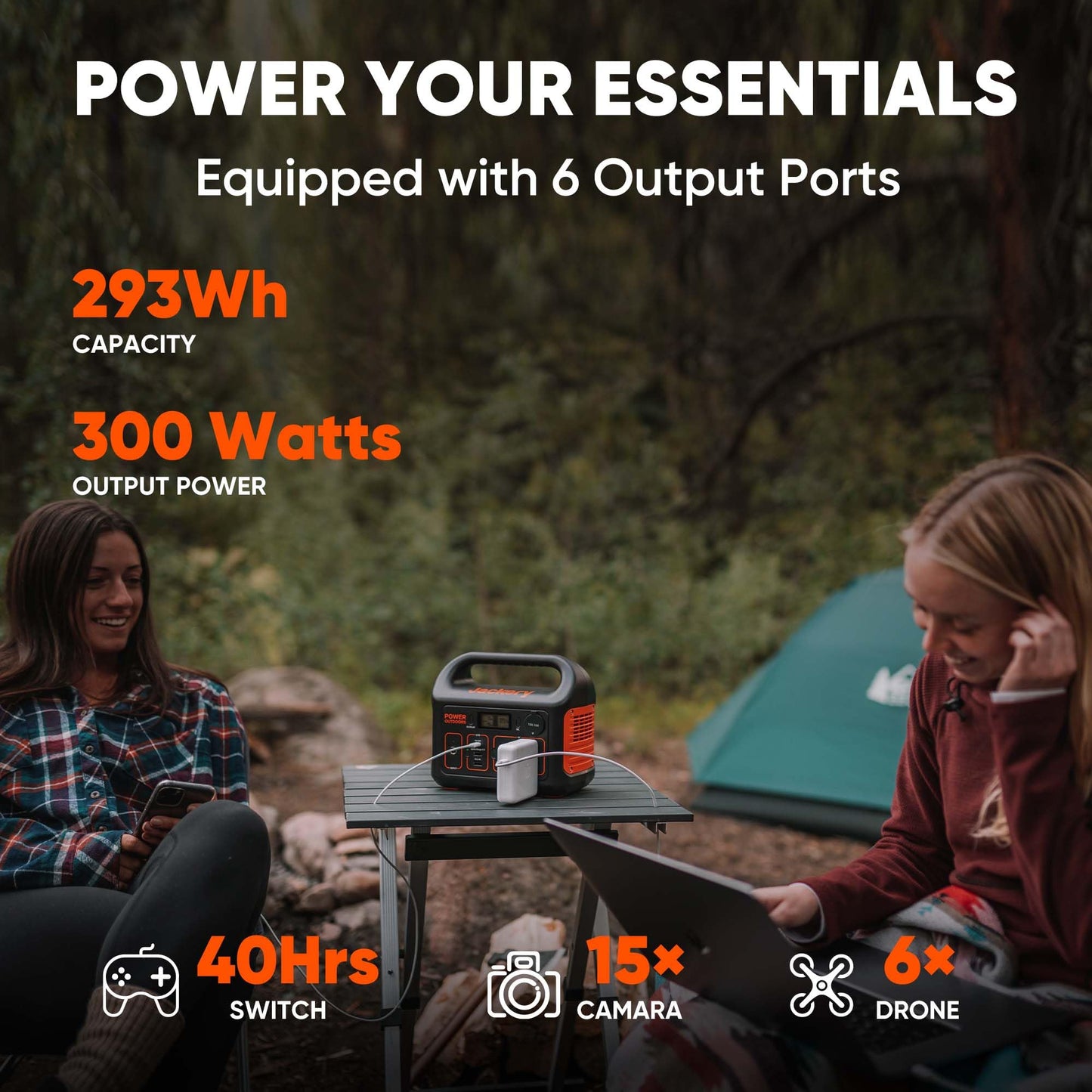 Jackery Portable Power Station Explorer 300 With Carrying Bag, 293Wh Backup Lithium Battery, Solar Generator For Outdoors Campin