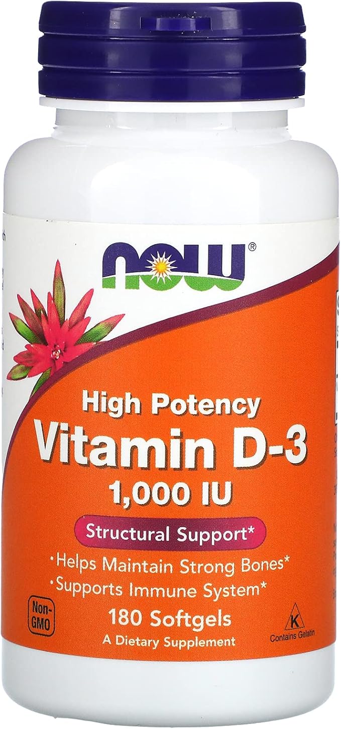 Now Foods - Vitamin D3-1000iu (180 softgels) 2 PACK