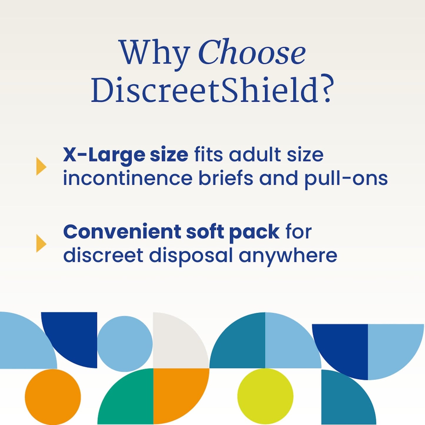 NorthShore DiscreetShield Disposal Bags for Adult Diapers, 150-Count, Opaque Navy, Scented, Easy-Tie Handles