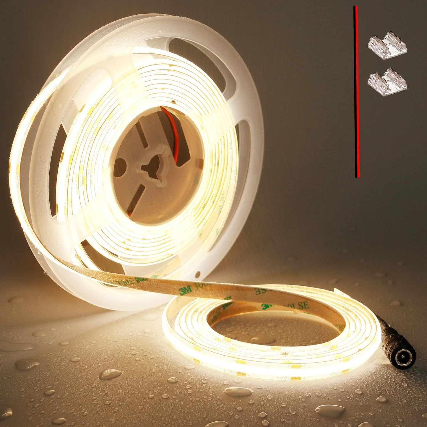 Topai 12V Cob Led Strip Light, Warm White, 16.4Ft, Ip65 Waterproof, 480 Leds/M, Model Cobw1-480, High Density For Diy Projects