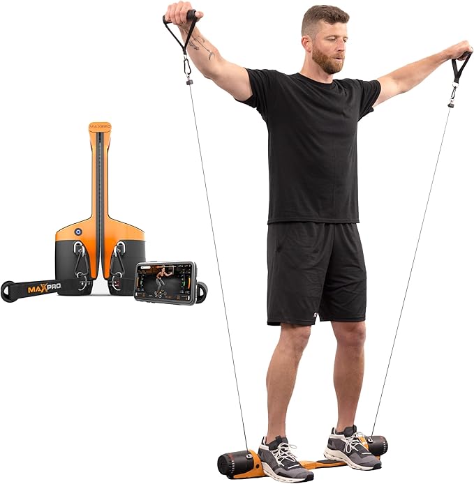 MAXPRO Fitness: Cable Home Gym | As Seen on Shark Tank | Versatile, Portable, Bluetooth Connected | Strength, HIIT, Cardi...