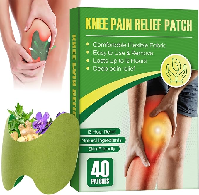 40PCS Knee Patches, Natural Wormwood Extract Patches for Knees, Fast Relief for Knee, Joint and Muscle Pain, 12 Hour Long ...