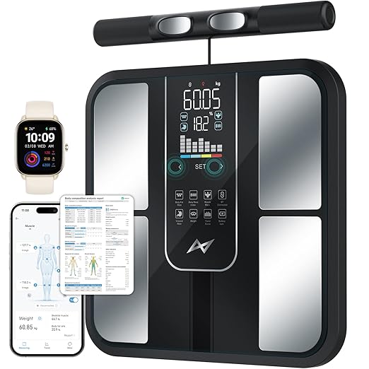 AXV Scale for Body Weight, 8-Electrode Smart Digital Bathroom Scale with BMI Body Fat Muscle Mass, Body Composition Scale,...